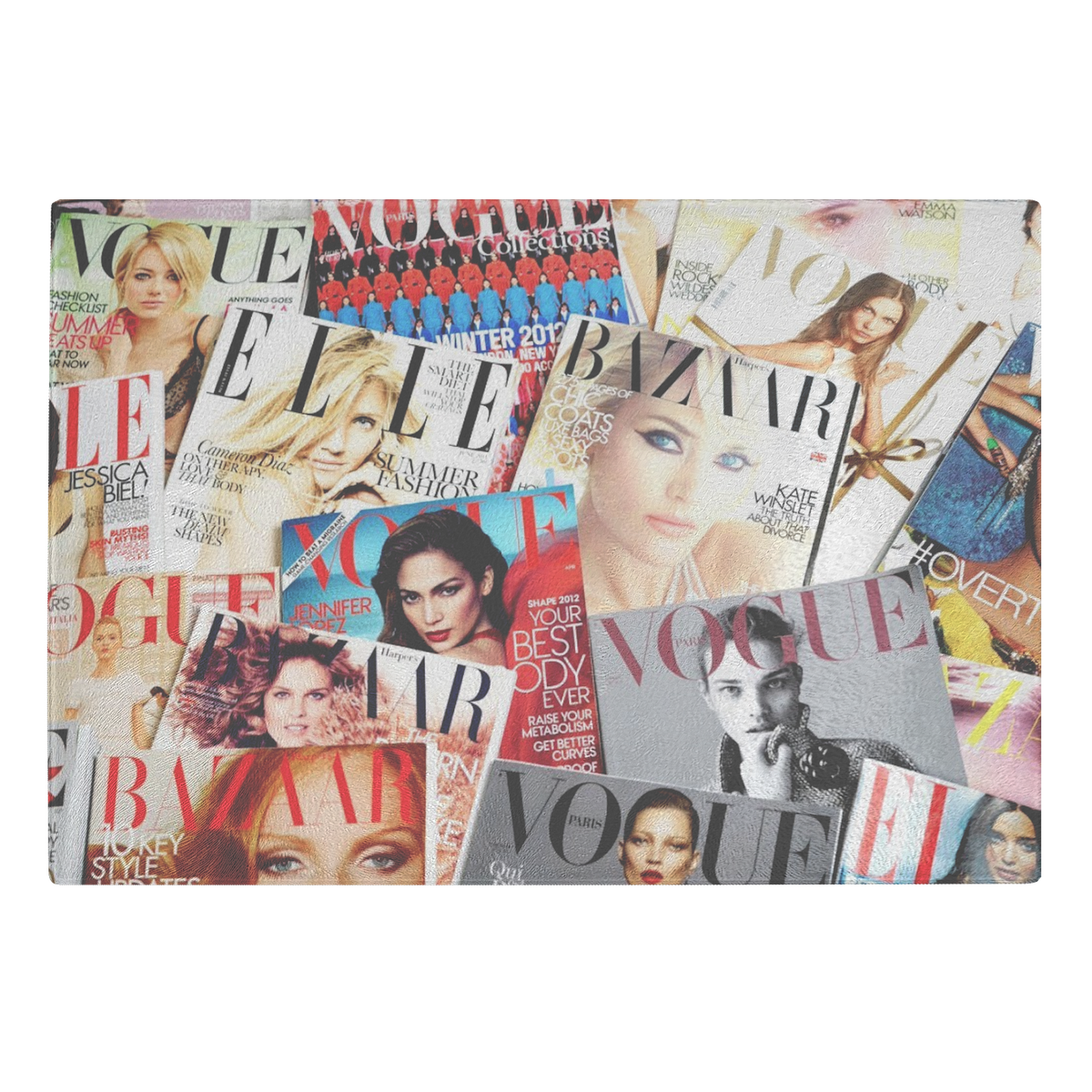 Fashion Magazine Collage Cutting Board