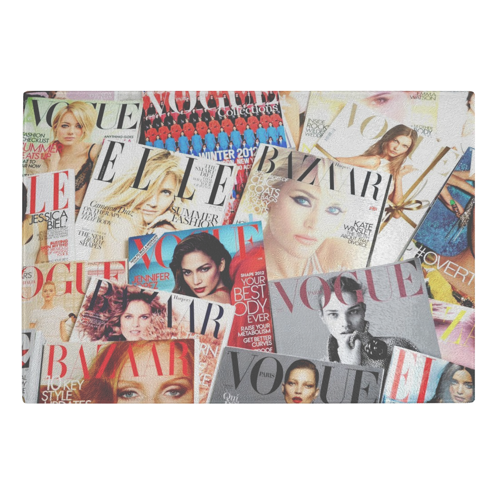 Fashion Magazine Collage Cutting Board