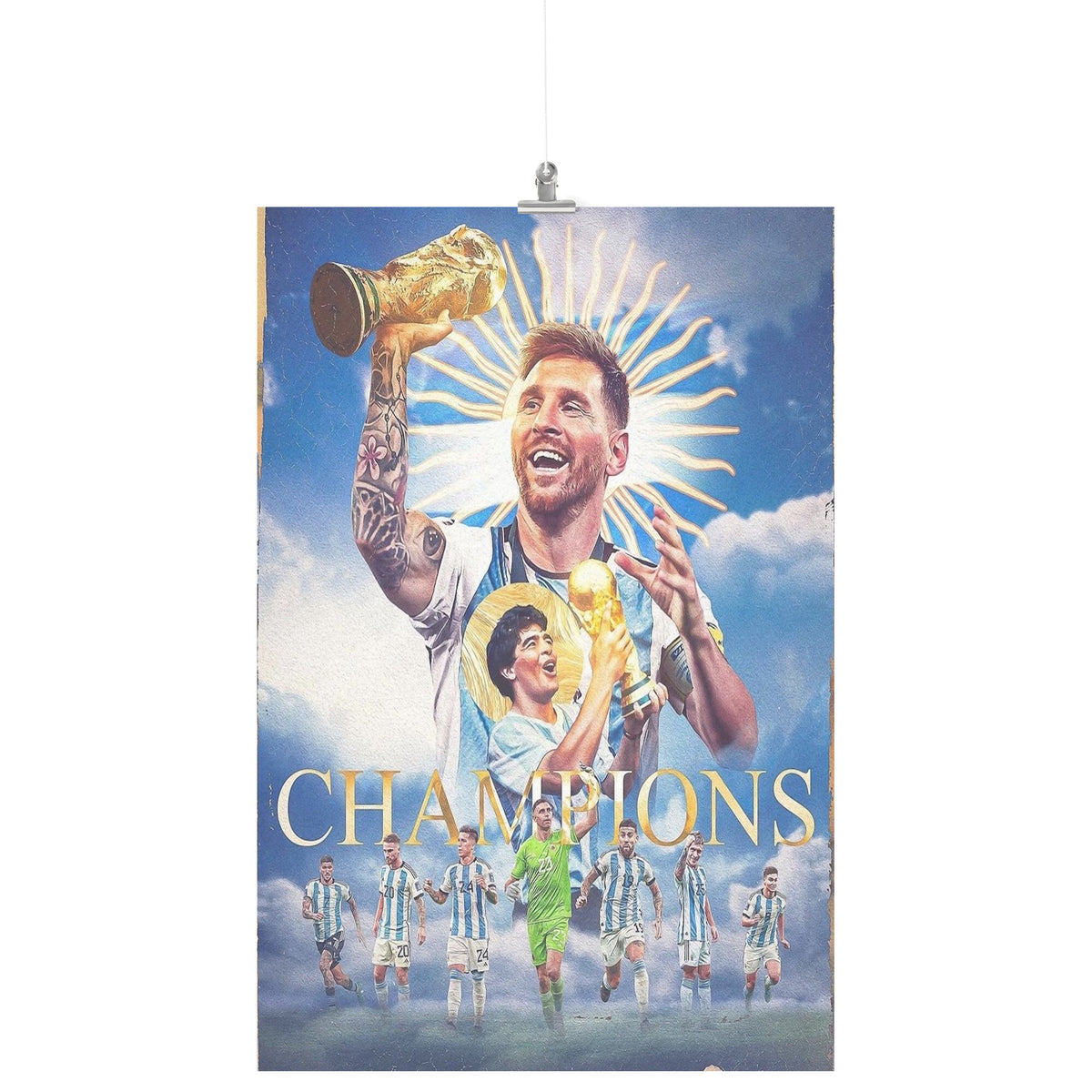Lionel Messi - Argentina 2022 World Cup Champions Poster