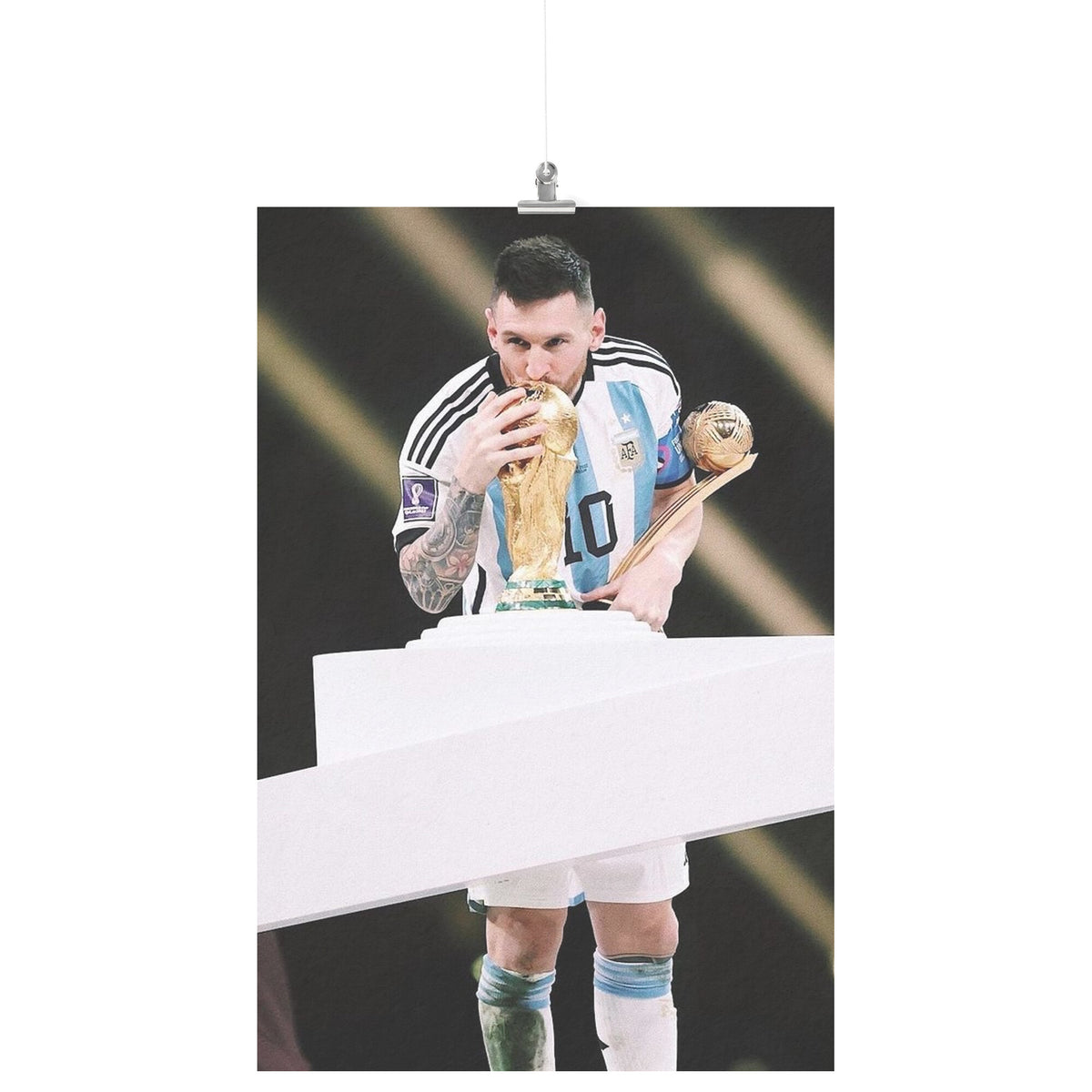 Lionel Messi - Golden Kiss - Argentina 2022 World Cup Champions Poster