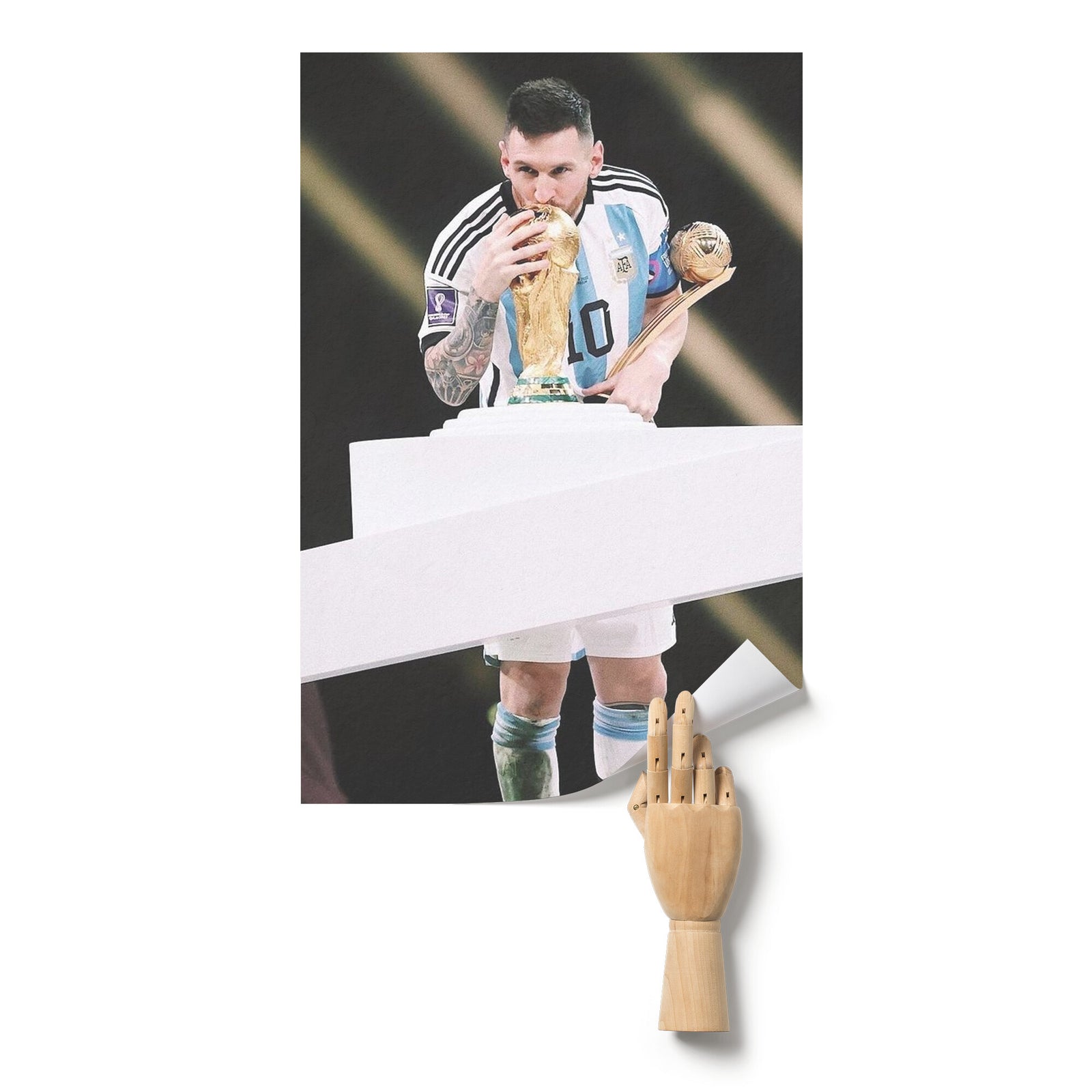 Lionel Messi - Golden Kiss - Argentina 2022 World Cup Champions Poster