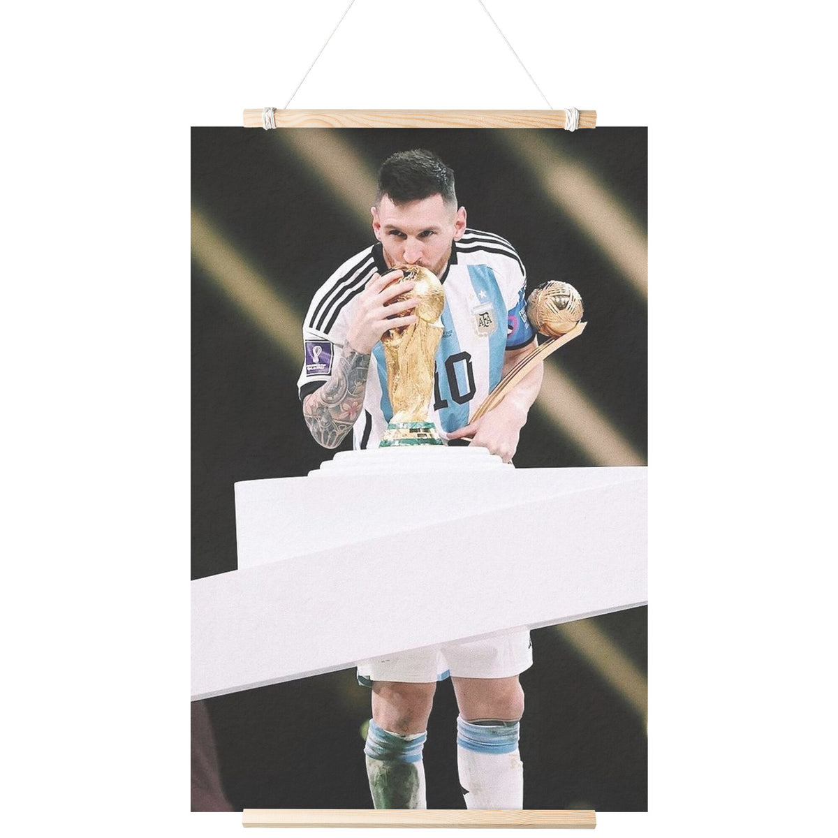 Lionel Messi - Golden Kiss - Argentina 2022 World Cup Champions Poster