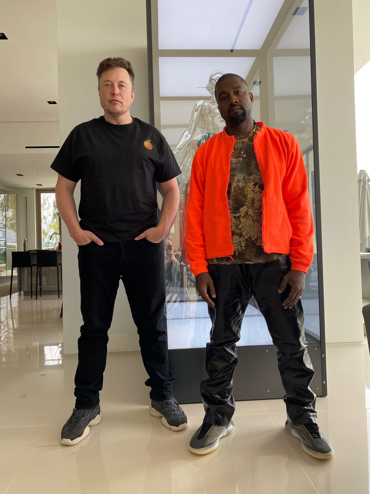Kanye West x Elon Musk - Wearing Orange Tee