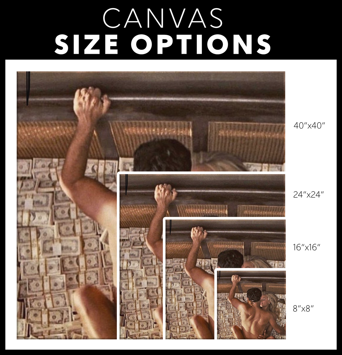 Pussy Money Greed Canvas Wall Art